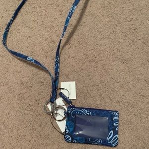 Vera Bradley zip ID case with lanyard- NWT